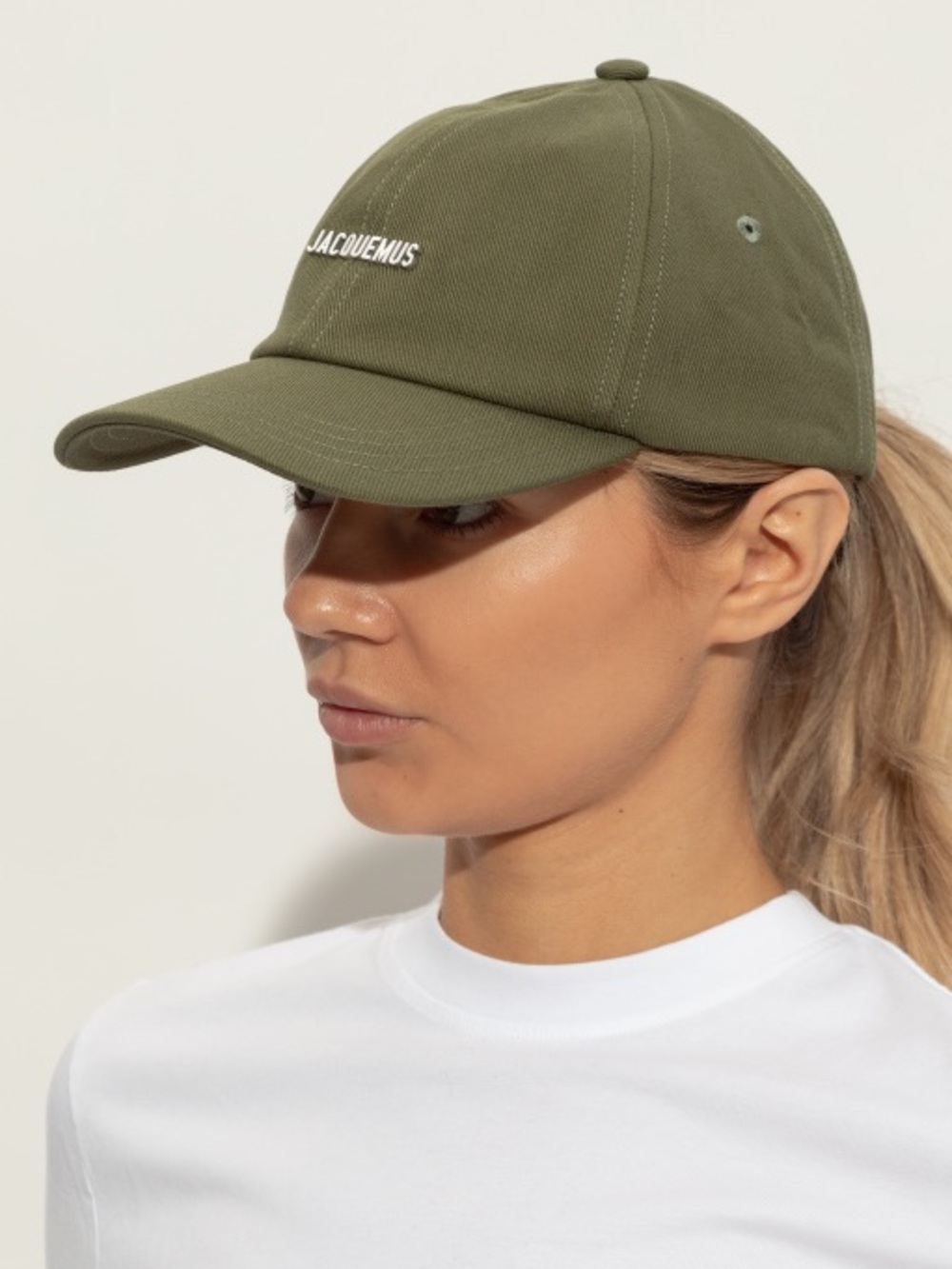 Jacquemus Khaki Green Logo Baseball Cap